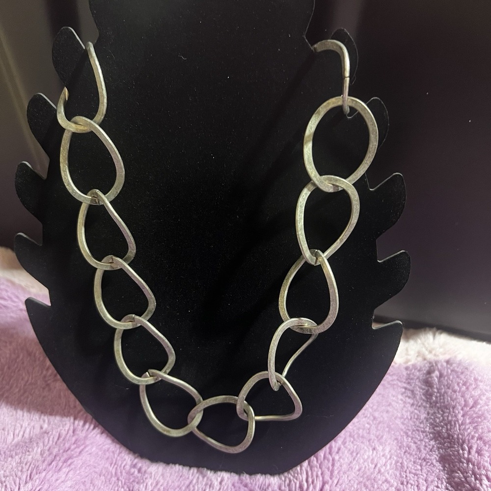Vintage Silver Tone Necklace 27" Long W/ 2" Extender